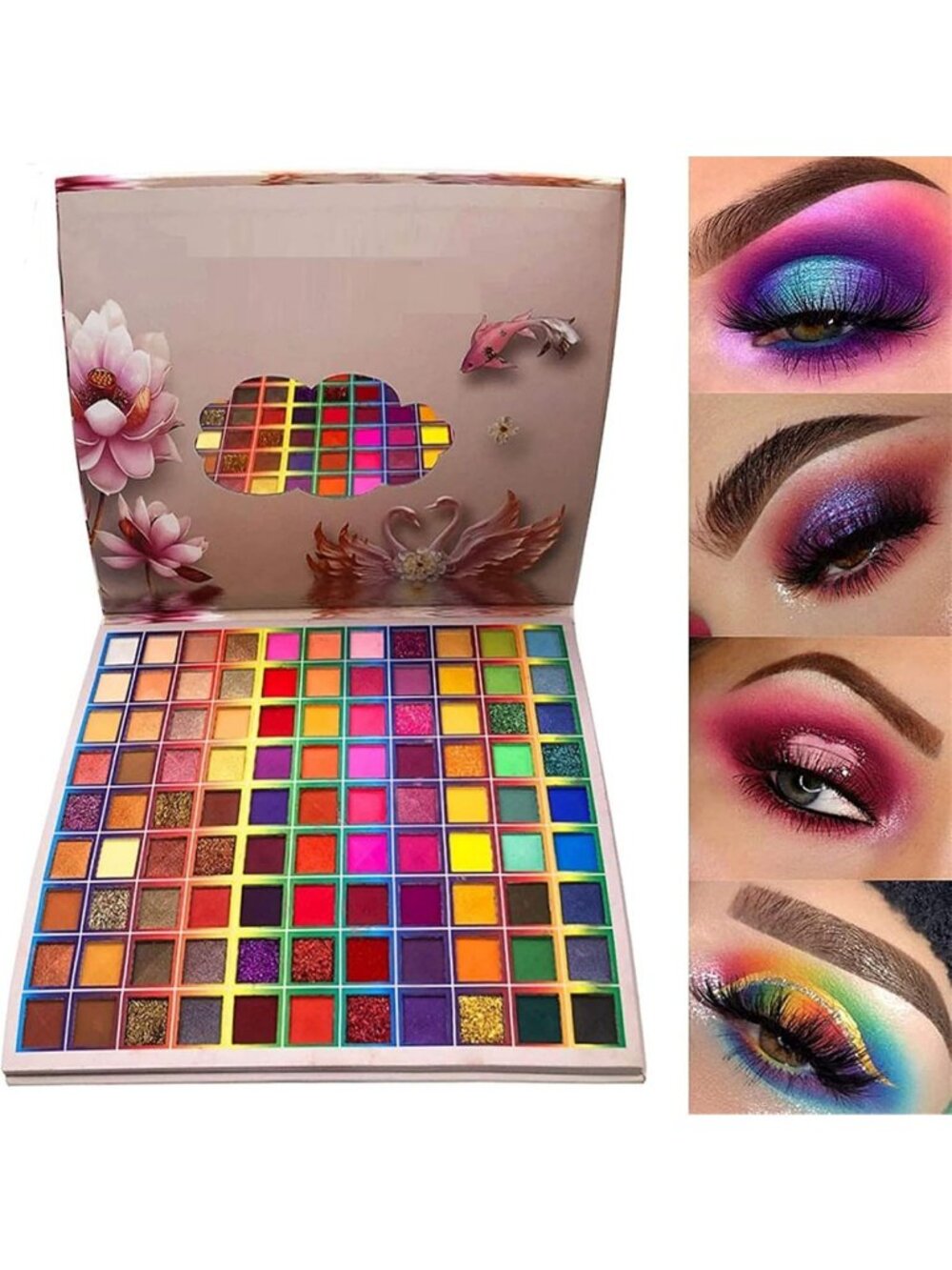 Vibrant 99-Color Eyeshadow Palette - Matte, Shimmer & Glitter for Long-Lasting